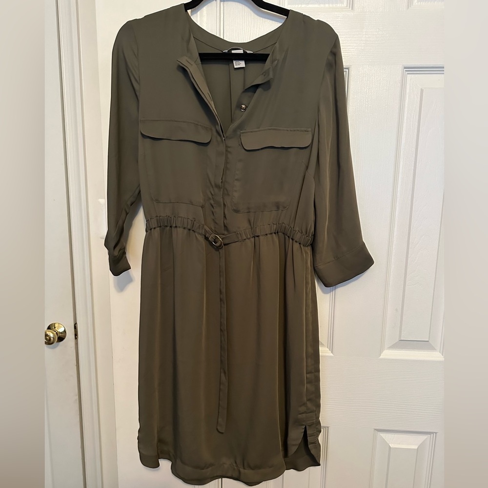 H&M‎ Green/Grey Flowy Dress